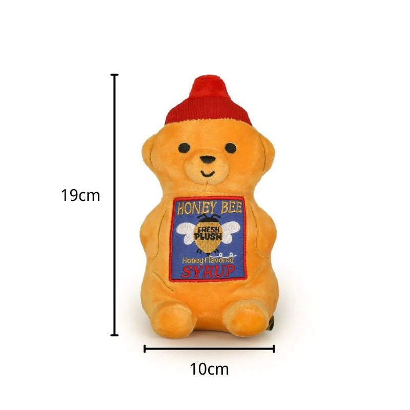 "Honey Syrup" Plush Squeaky Bee Toy for Dogs & Cats