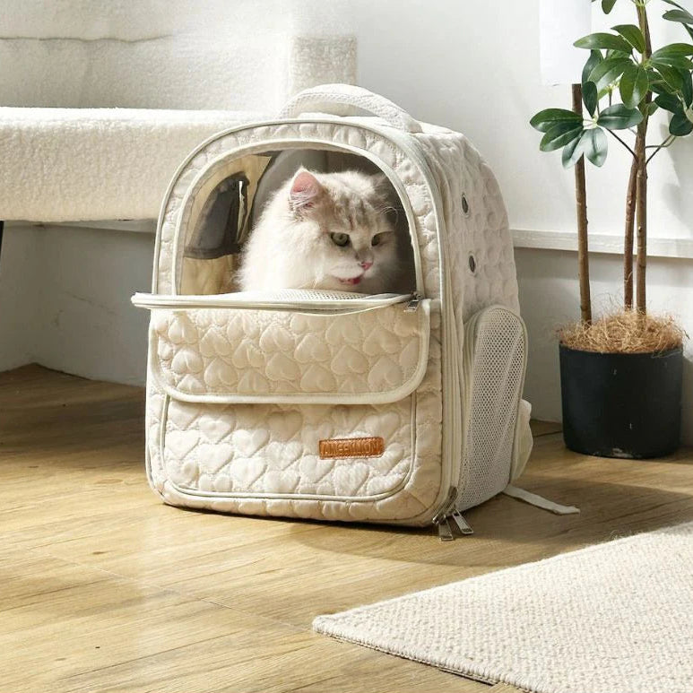 Soft & Lightweight Stress-Free Breathable Pet Carrier Backpack for Cats & Small Dogs