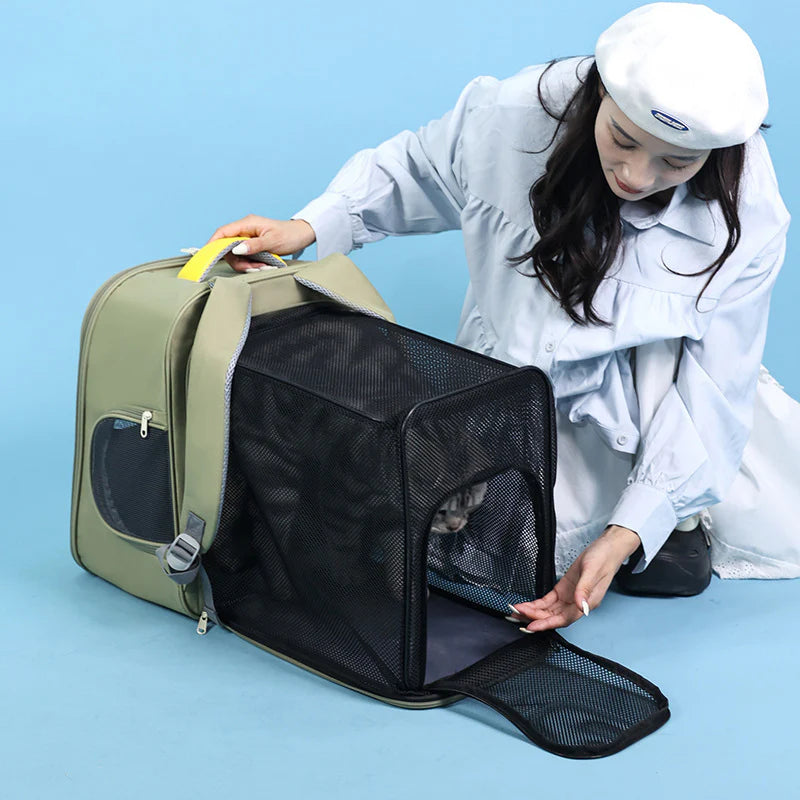 Expandable Ventilated Carrier Backpack For Dogs & Cats