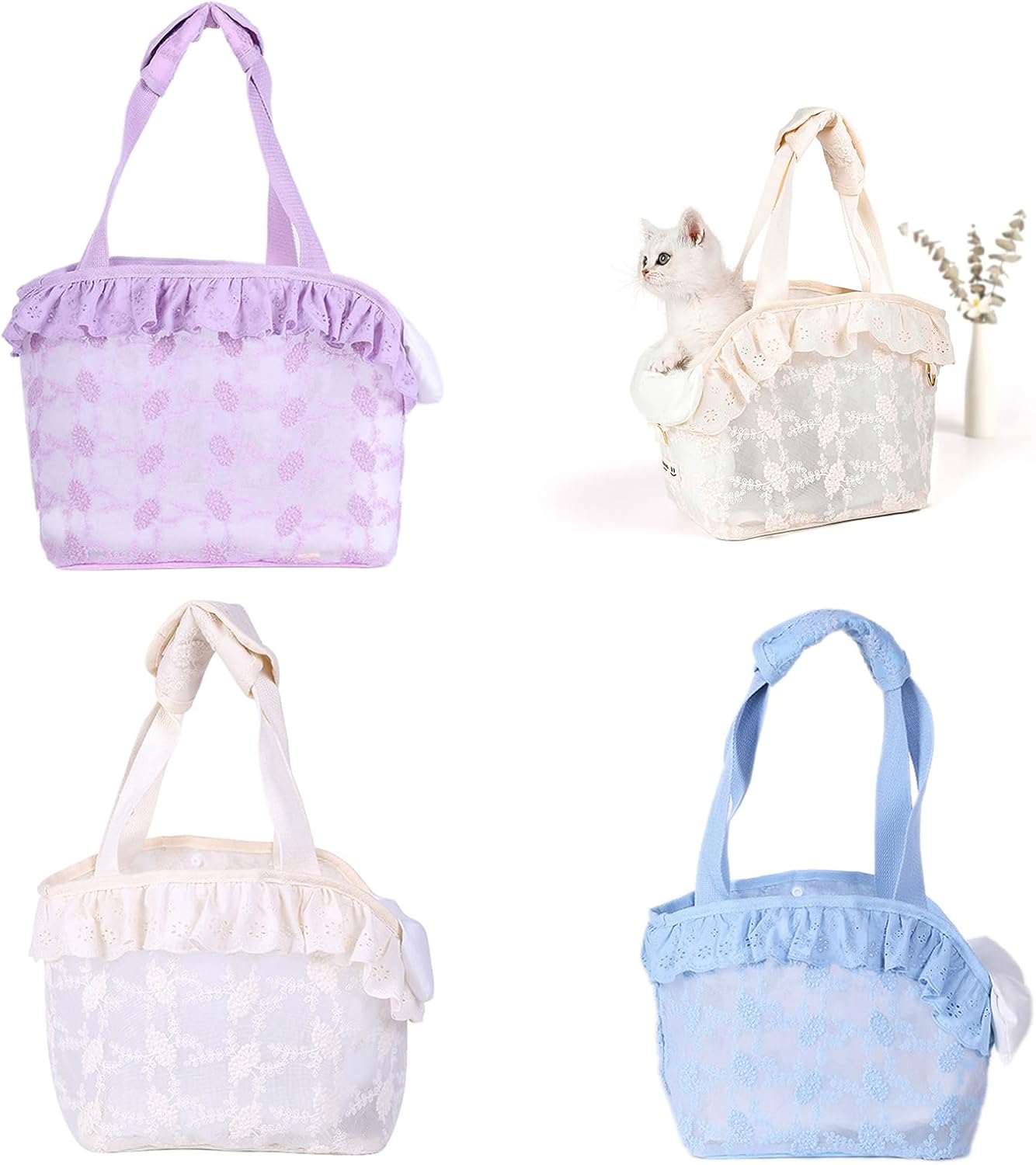 Princess Style Lace Breathable Pet Carrier Handbag For Small Dogs & Cats