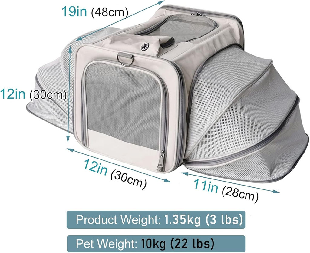 2 Sides Expandable Travel Pet Carrier For Dogs & Cats