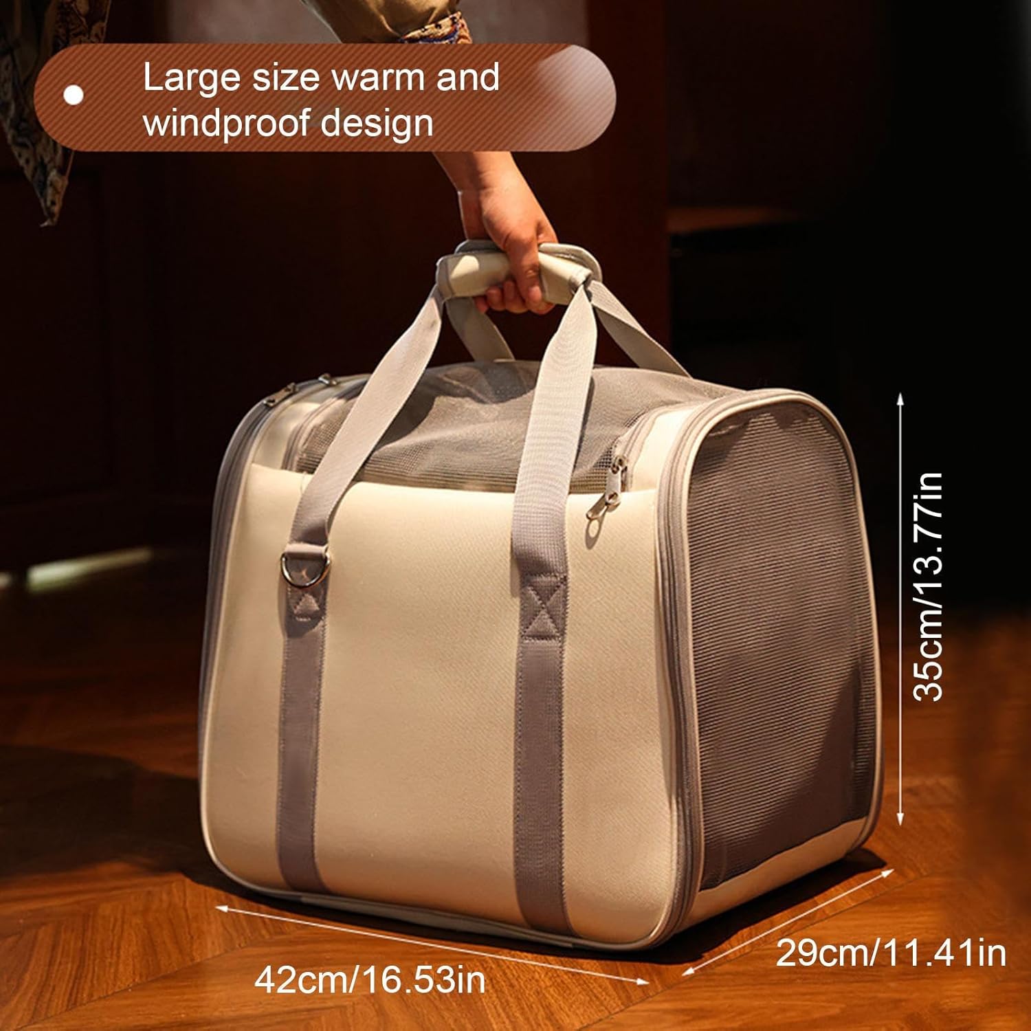 Cozy Winter Pet Carrier Bag: Portable & Warm For Cats & Small Dogs