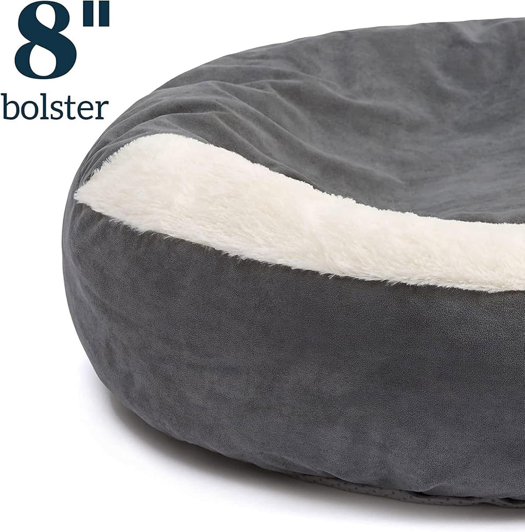 Cozy Hooded Cave Bed for Dogs & Cats - Beanbag Cuddler with Attached Blanket