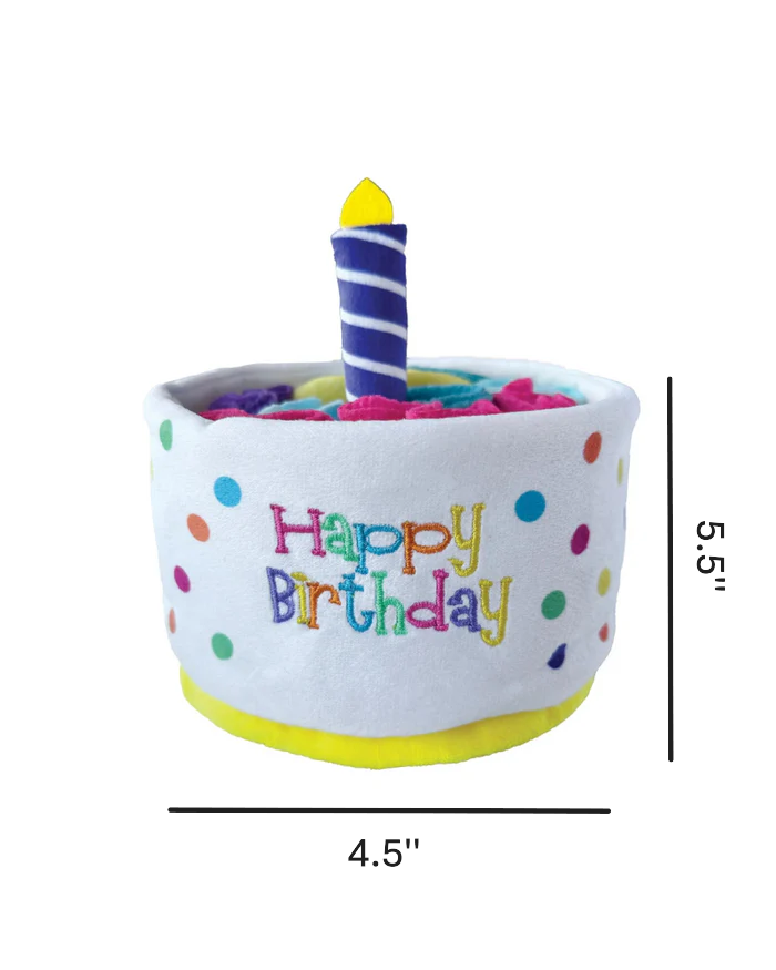 Birthday Cake Treat Dispensing Dog Toy – Interactive Slow Feeder & Play