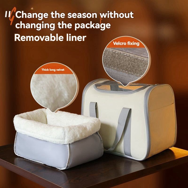 Cozy Winter Pet Carrier Bag: Portable & Warm For Cats & Small Dogs