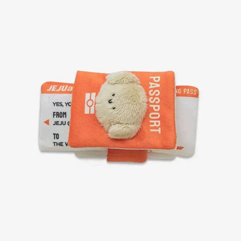 Plush Passport Holder Dog Toy: Snuffle & Crinkle Enrichment