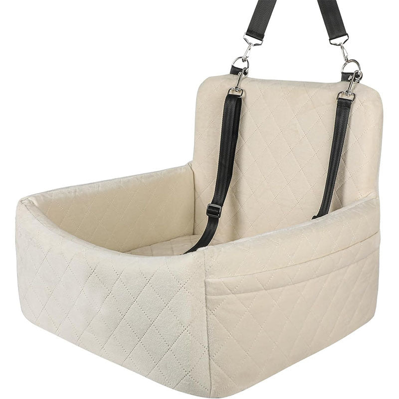 Detachable & Washable Dog Car Seat - Comfy Bed with 2 Safety Leashes