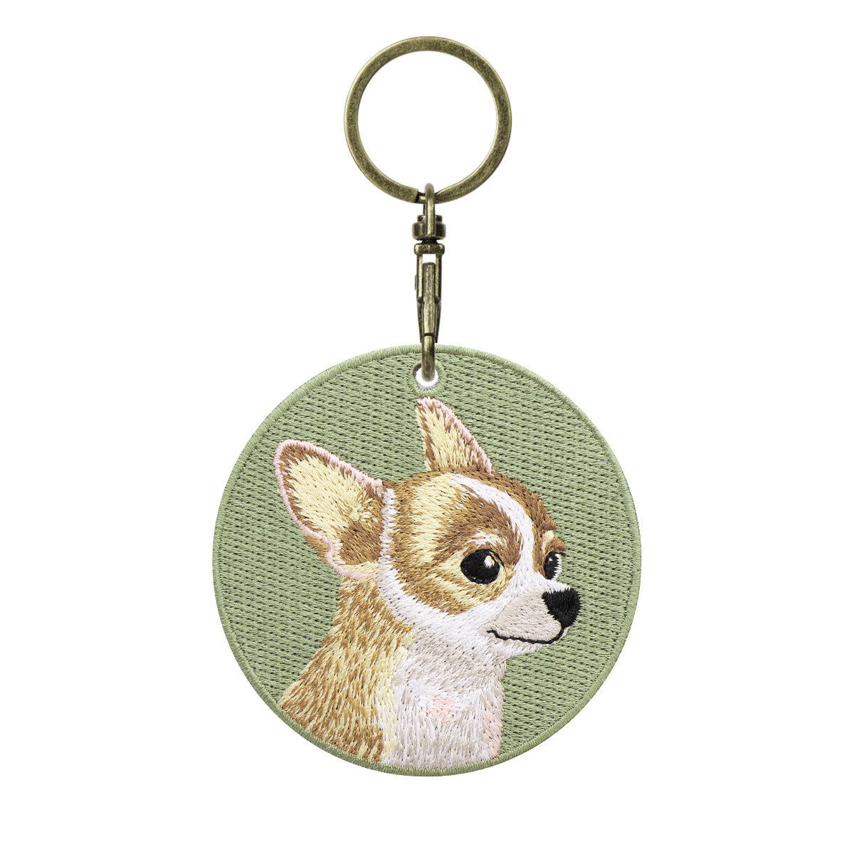 Double-sided Embroidery Patch Key Chain - Dogs