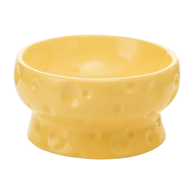 The Cheese Bowl: Raised Ceramic Pet Dish for Neck Health 10.1oz 300ml