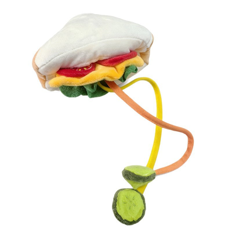 Amazon's new Korean dog toy simulated sandwich food sound paper sniff Tibetan food pet source factory batch
