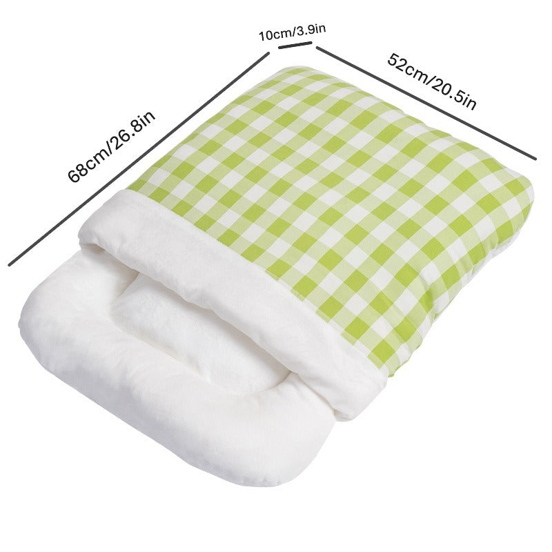 Cozy Hooded Pet Bed: Insulated Semi-Enclosed Sleeping Pod for Small Dogs and Cats