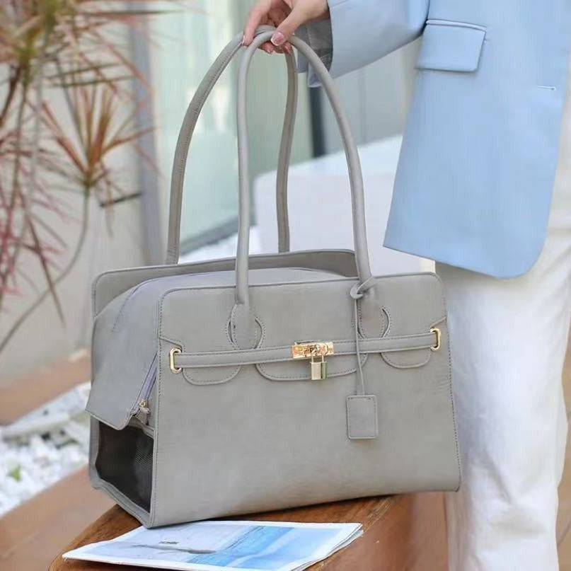 The Barkin Bag - Luxury Designer PU Leather Pet Carrier For Small Dogs & Cats: Premium Travel & Fashion Tote