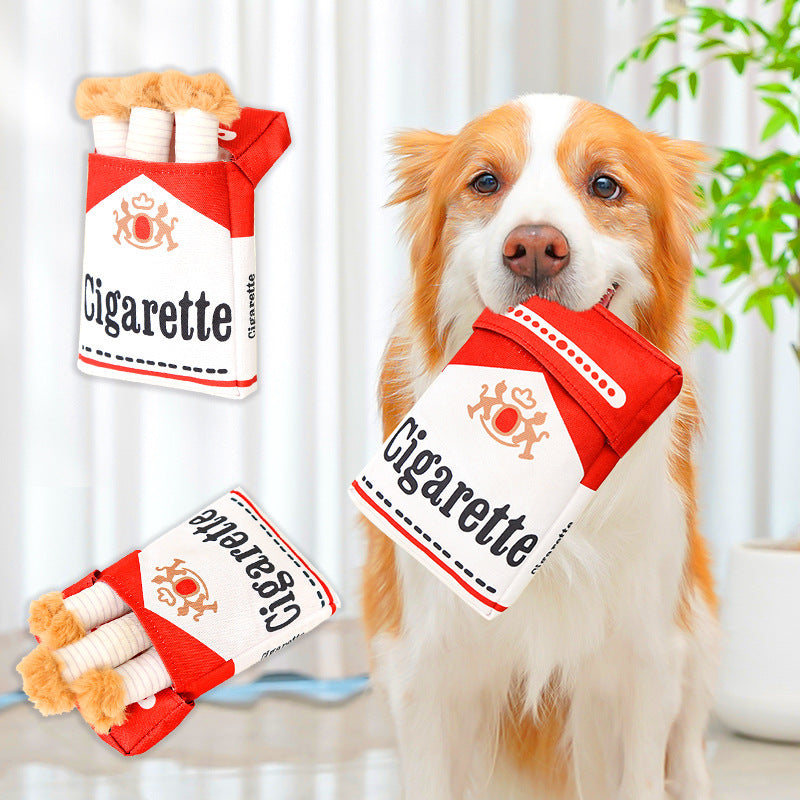 Cross-border new product dog vocalization toy simulation cigarette with box pet dog nibbling toy amazon bb call