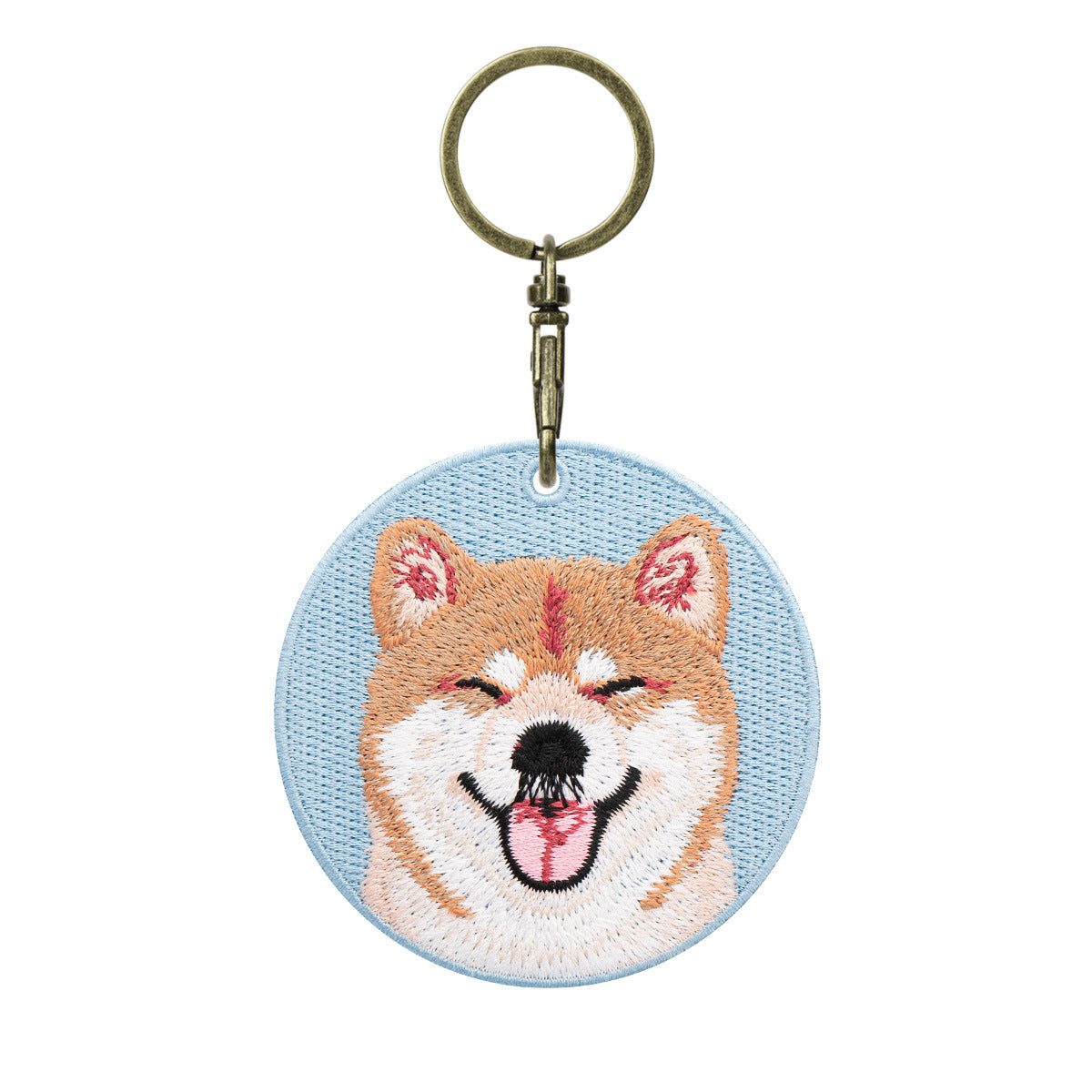 Double-sided Embroidery Patch Key Chain - Dogs