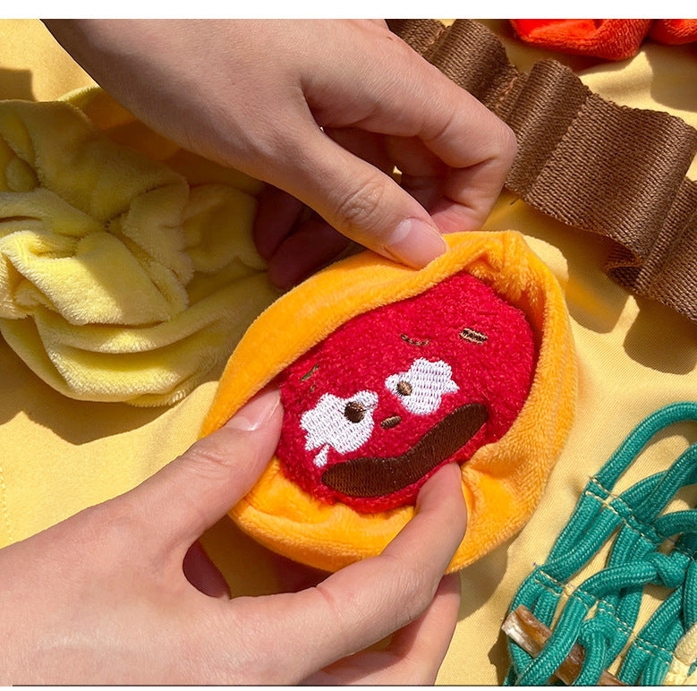 Ins Korea New Pet Sniffing Pad Set Tibetan Food Toy Plush Tibetan Food Toy Cute Shaomai Toy