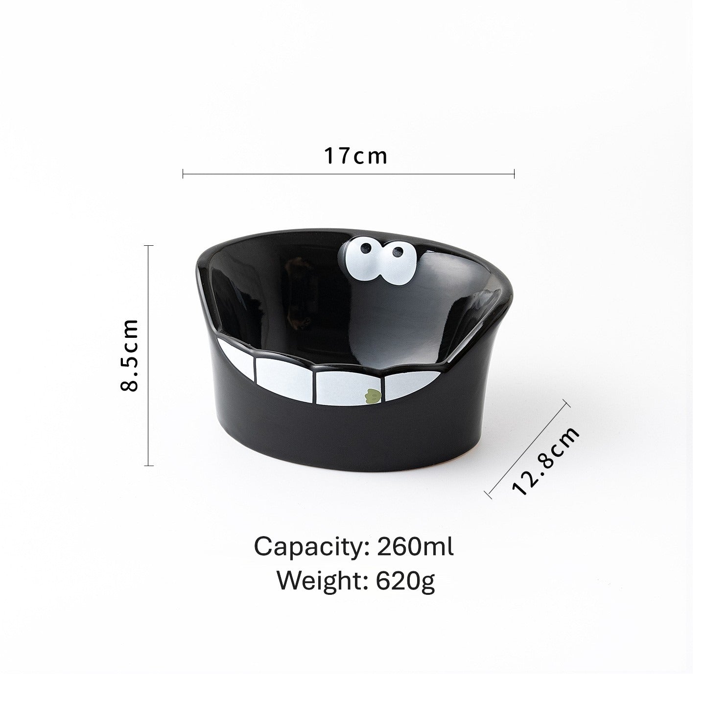 Wide-Rim Cartoon Ceramic Bowl  for Cats & Dogs 8.8oz 260ml