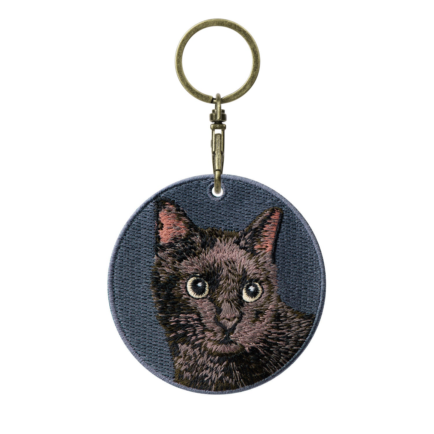 Double-sided Embroidery Patch Key Chain - Cats