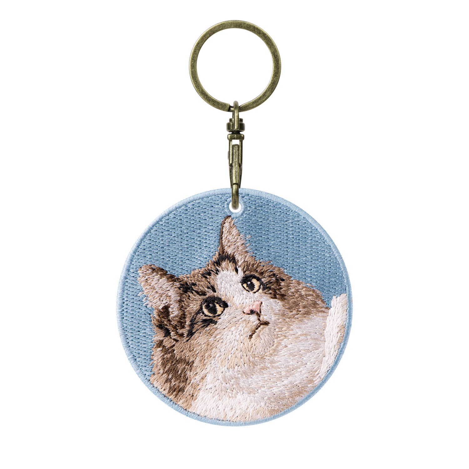 Double-sided Embroidery Patch Key Chain - Cats
