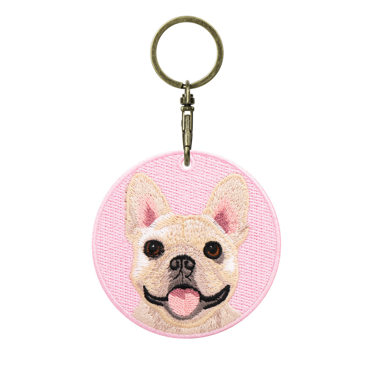 Double-sided Embroidery Patch Key Chain - Dogs