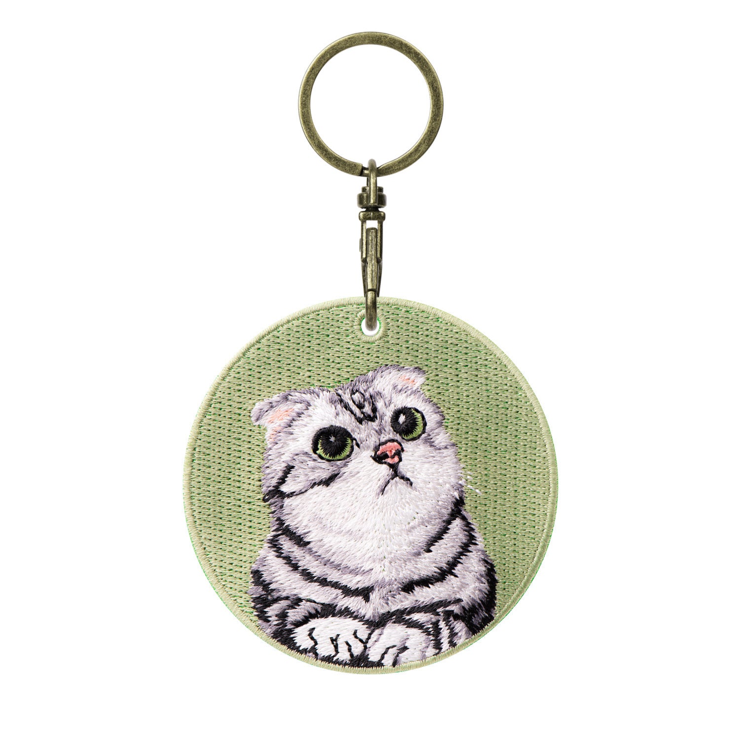 Double-sided Embroidery Patch Key Chain - Cats