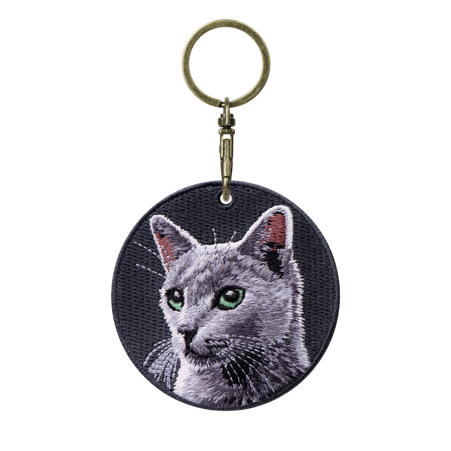 Double-sided Embroidery Patch Key Chain - Cats