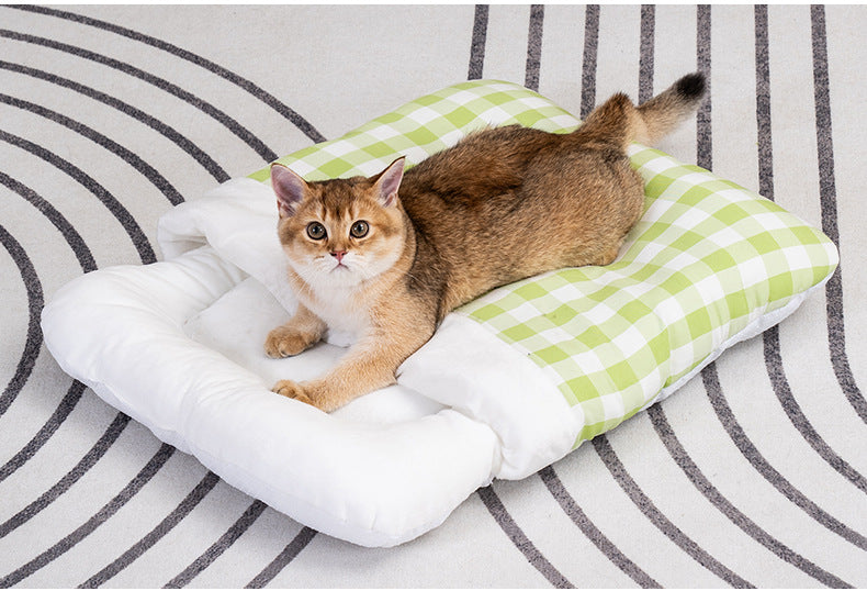 Cozy Hooded Pet Bed: Insulated Semi-Enclosed Sleeping Pod for Small Dogs and Cats