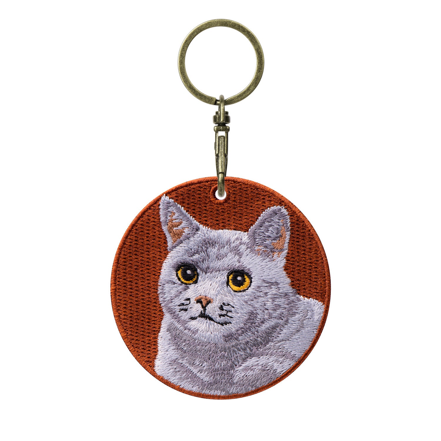 Double-sided Embroidery Patch Key Chain - Cats