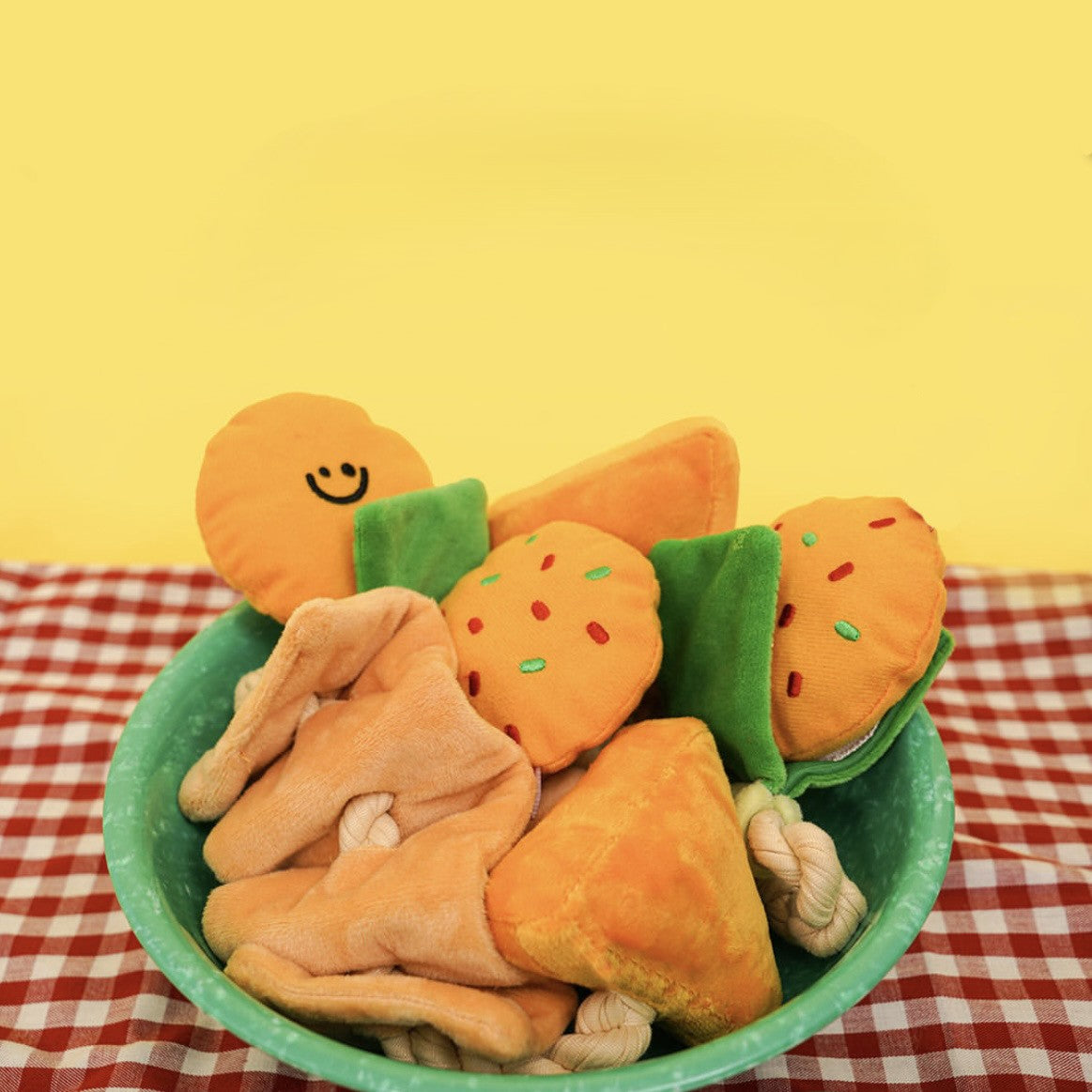 Japanese Oden Dog Toy: Cute Squeaky Plush Sniffing & Chew Toy with Rope Knots