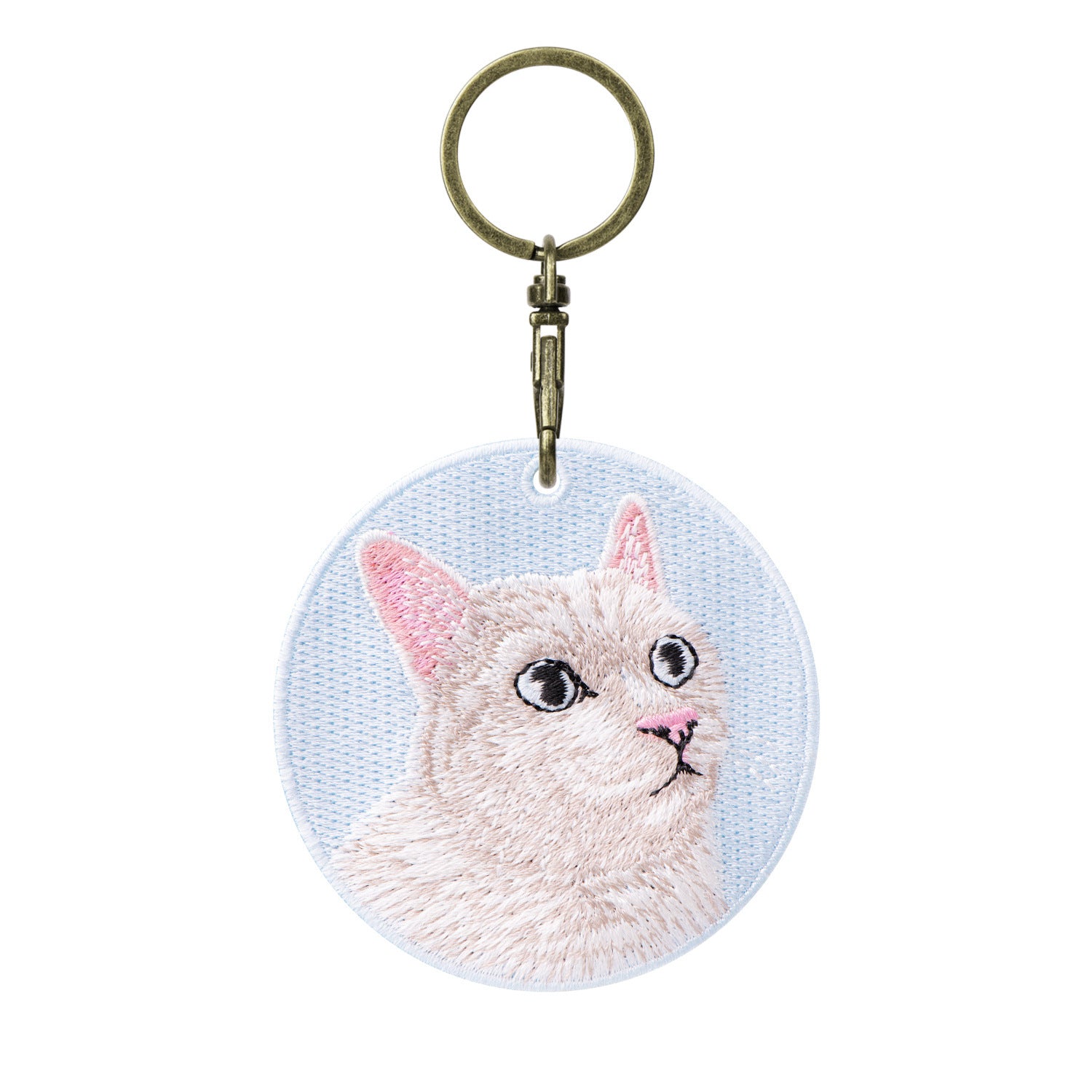 Double-sided Embroidery Patch Key Chain - Cats