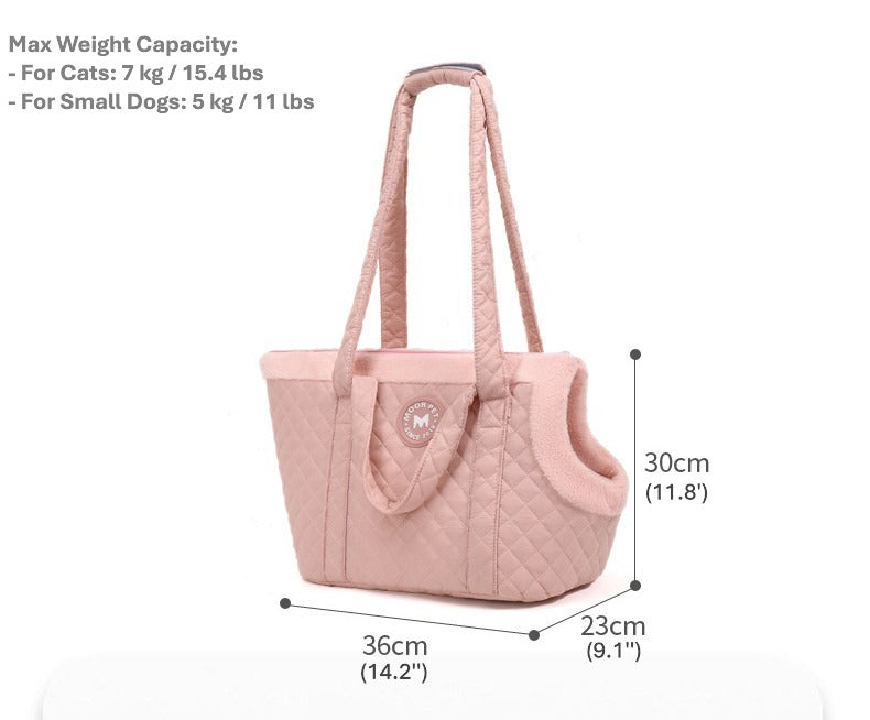 Warm & Cozy Pet Carrier - Portable Handheld & Shoulder Travel Bag For Cats & Small Dogs