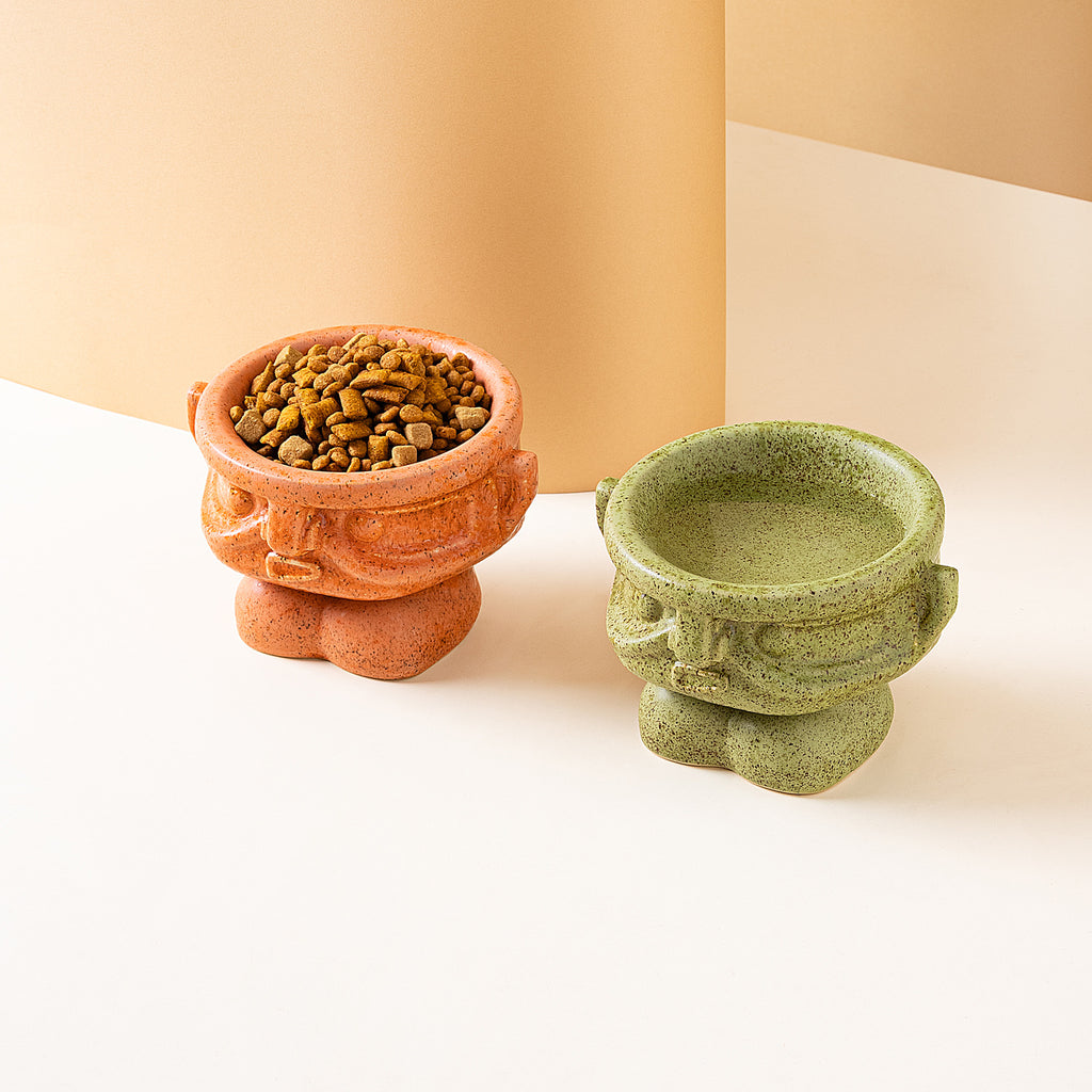 Artistic Ceramic Pet Bowl For Small Breed Dogs & Cats 7.4oz 220ml