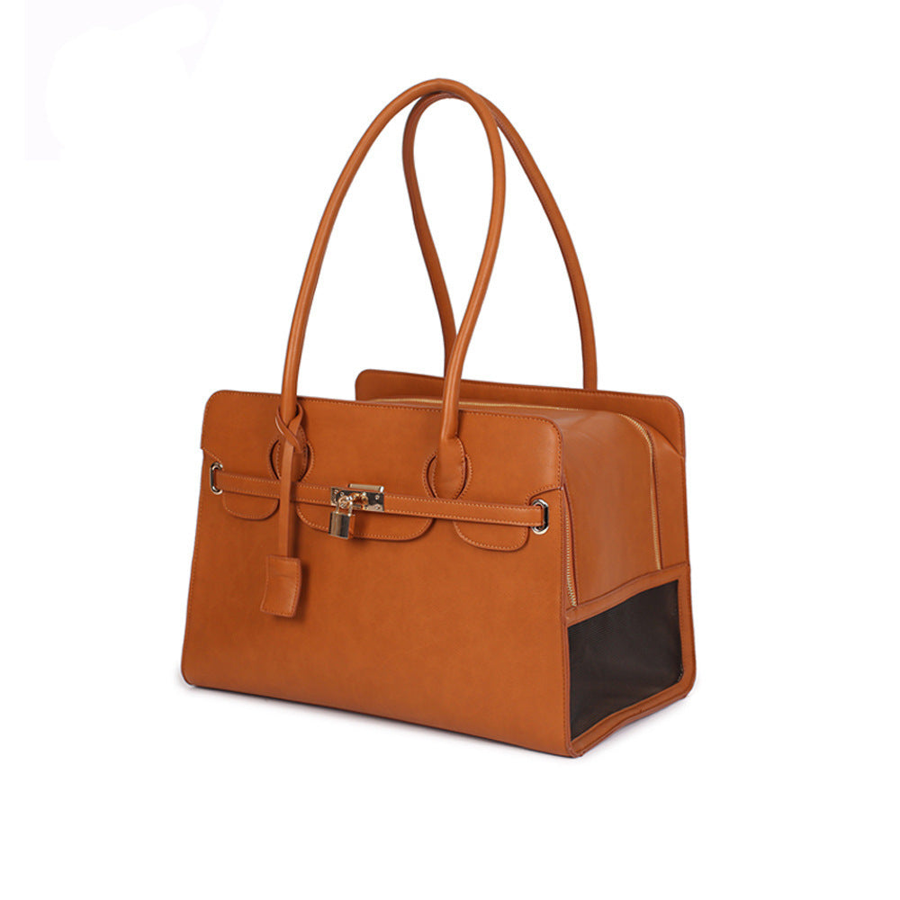 The Barkin Bag - Luxury Designer PU Leather Pet Carrier For Small Dogs & Cats: Premium Travel & Fashion Tote