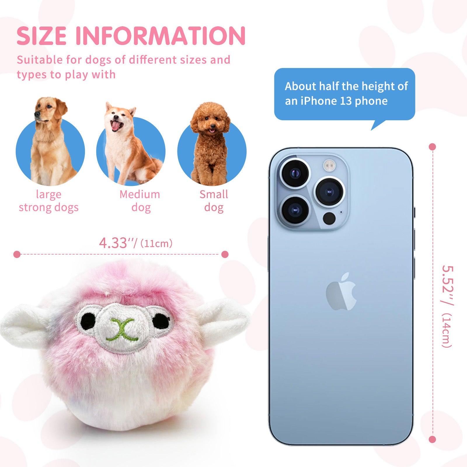 Interactive Squeak and Chew Ball For Dogs and Cats - Plush & Durable