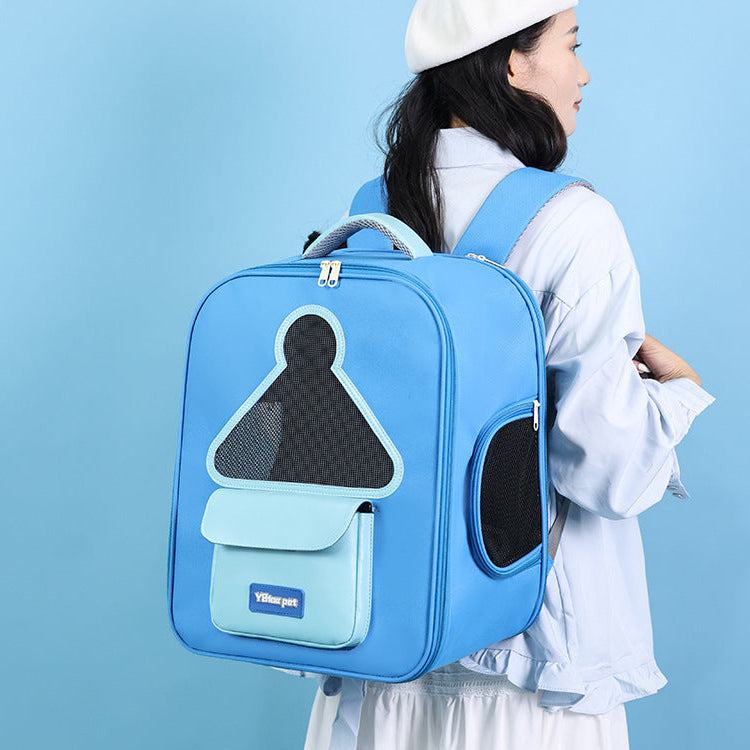 Expandable Ventilated Carrier Backpack For Dogs & Cats