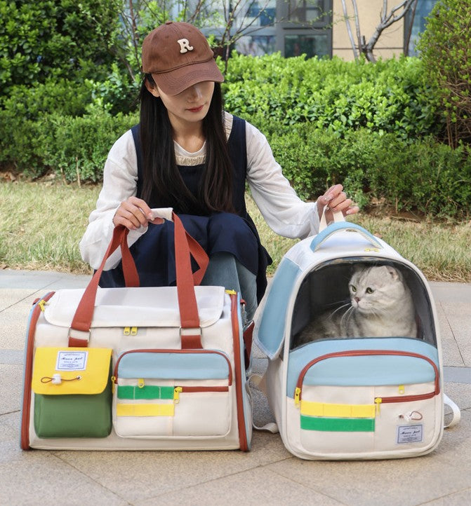 Breathable Pet Carriers: High-Capacity Backpack & Hand-Carry Shoulder Tote For Dogs & Cats