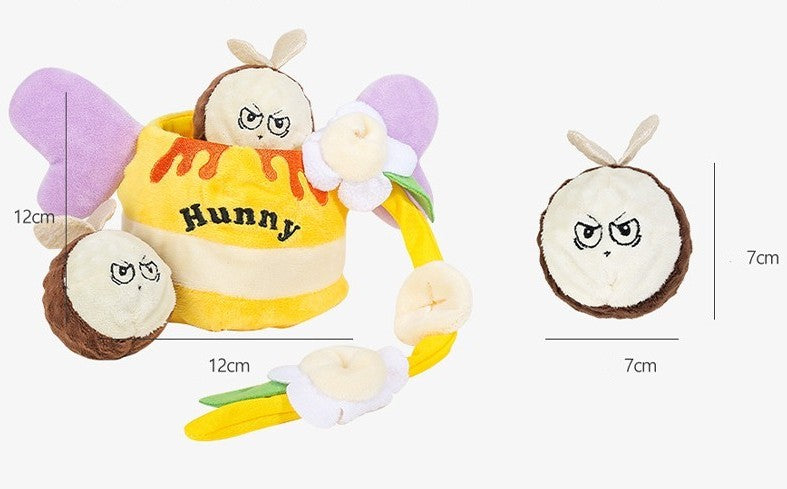 Interactive Crinkle & Squeaky Honey Jar Snuffle Toy For Dogs & Cats