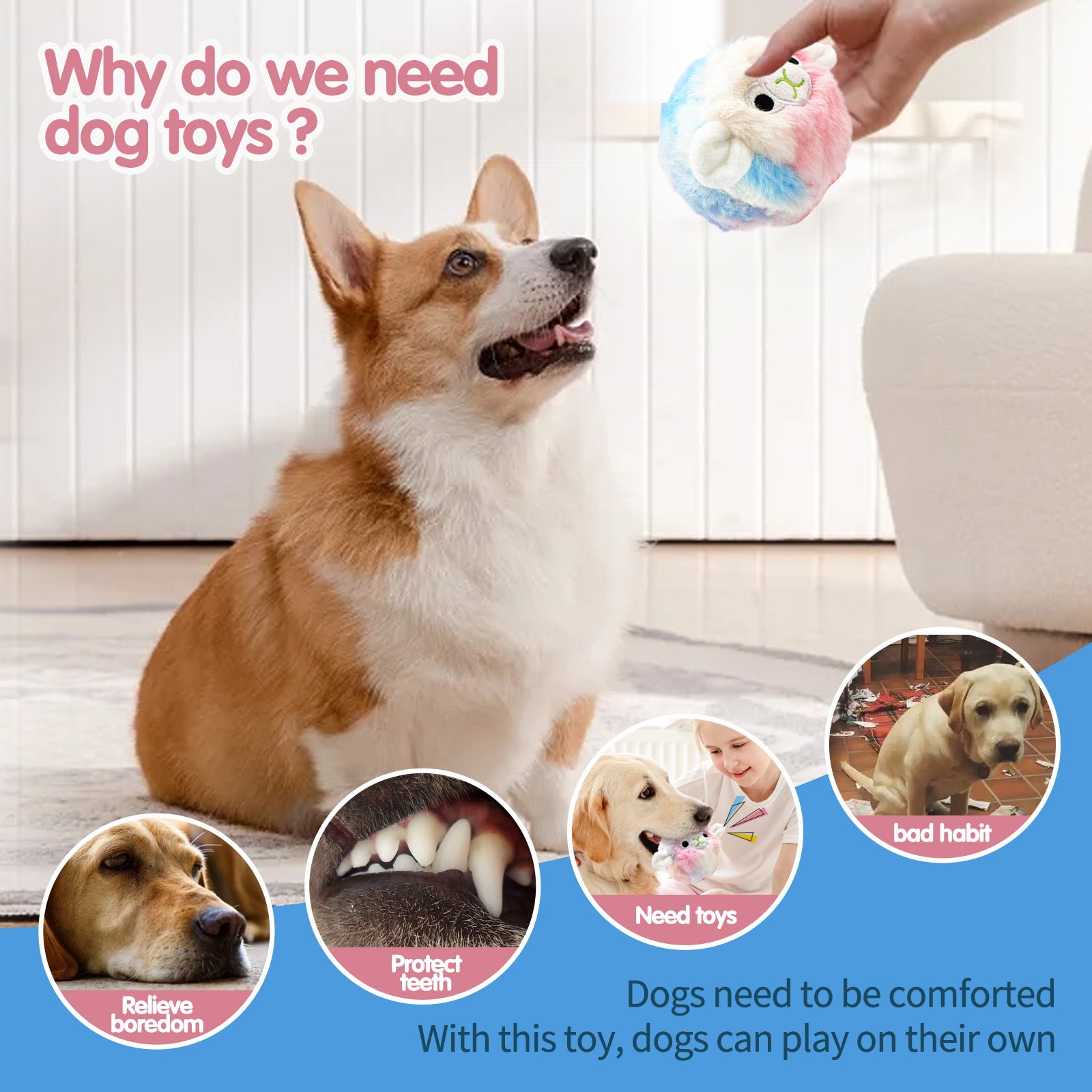 Cross-border hot sale pet plush sound bite resistant stinging ball TPR molar size dog companion dog toy ball supplies