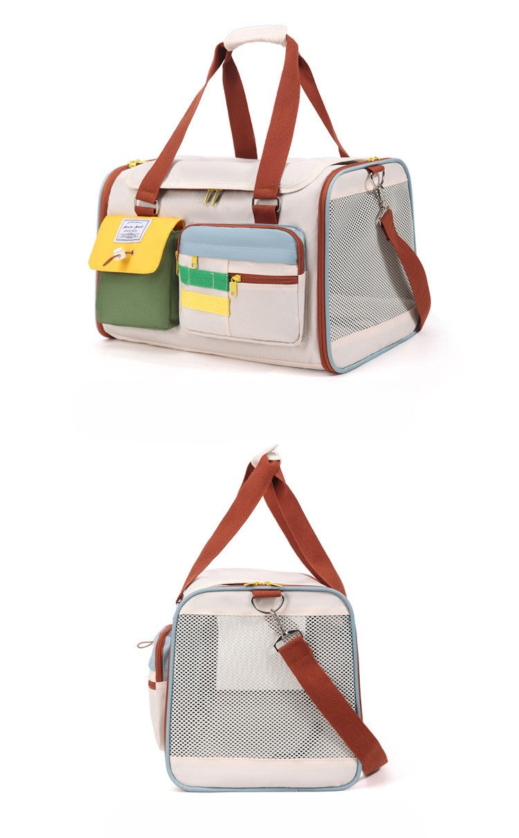 Breathable Pet Carriers: High-Capacity Backpack & Hand-Carry Shoulder Tote For Dogs & Cats