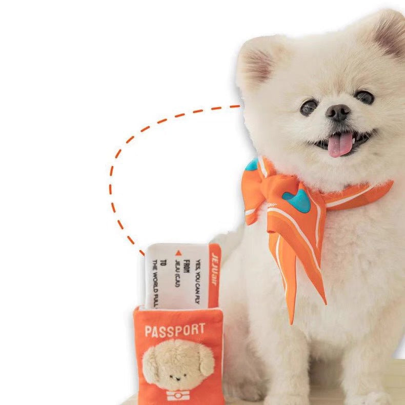 Plush Passport Holder Dog Toy: Snuffle & Crinkle Enrichment
