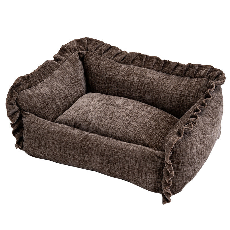 Royal Paws Easy-Clean Pet Bed with Removable Bolsters & Washable Cover - For Cats & Small Dogs