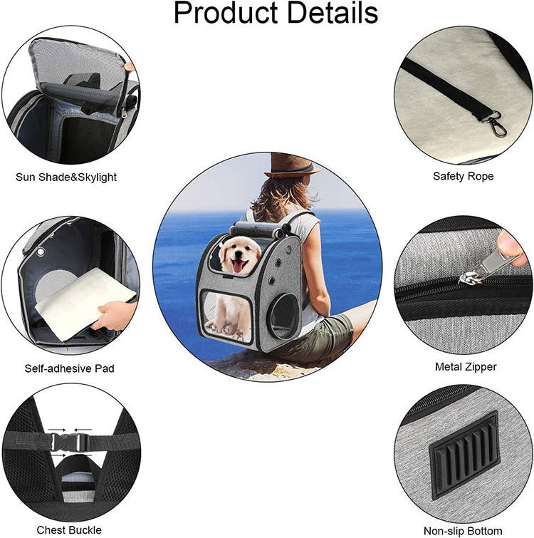 Expandable Pet Carrier Backpack For Dogs & Cats