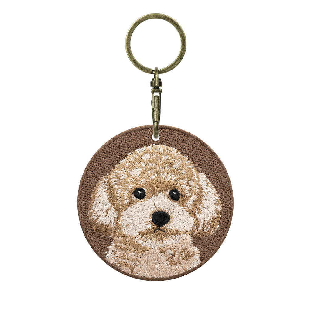 Double-sided Embroidery Patch Key Chain - Dogs