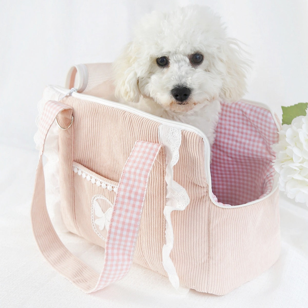 Lolita Style Pet Carrier For Dogs & Cats – Breathable Mesh, Vintage & Kawaii Design