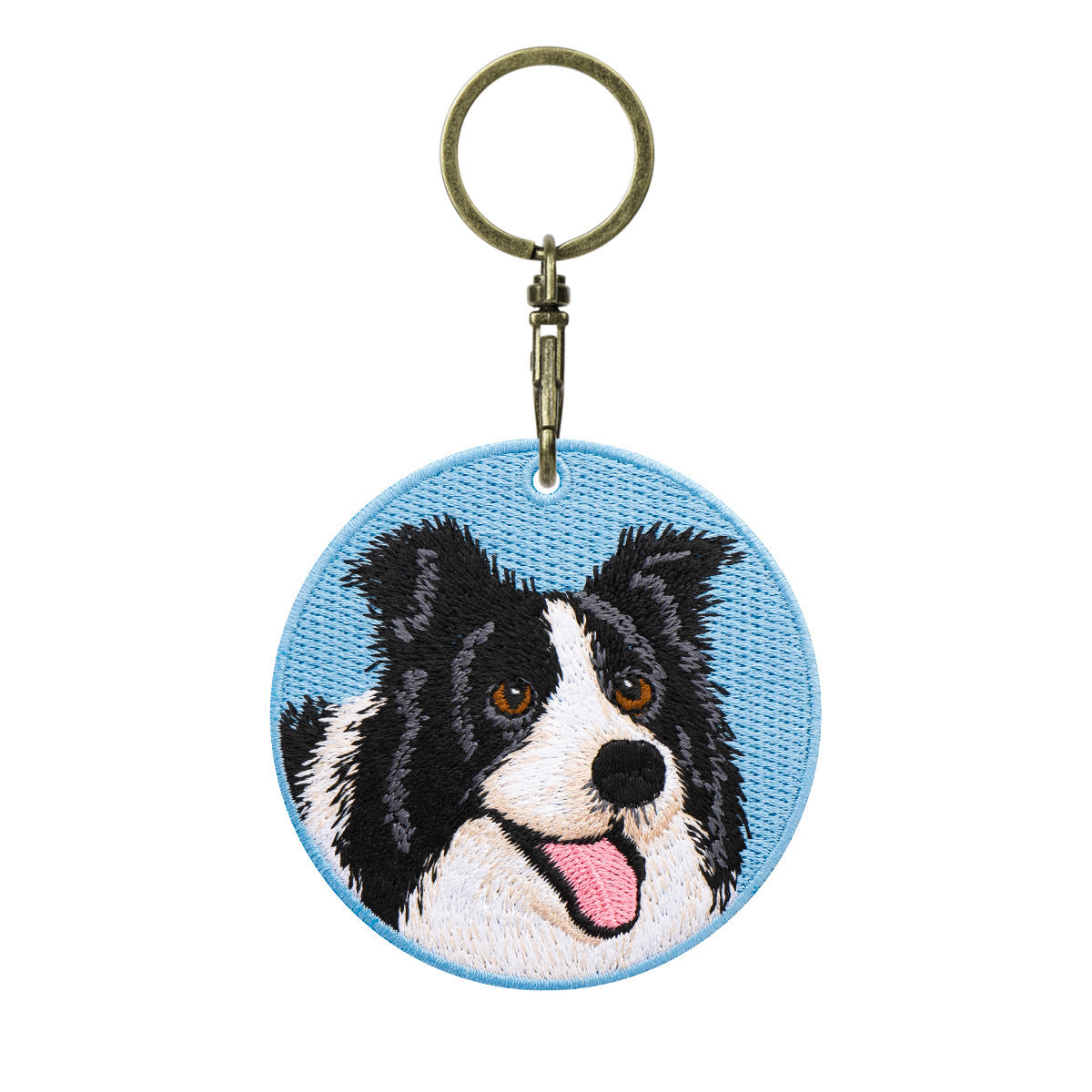 Double-sided Embroidery Patch Key Chain - Dogs