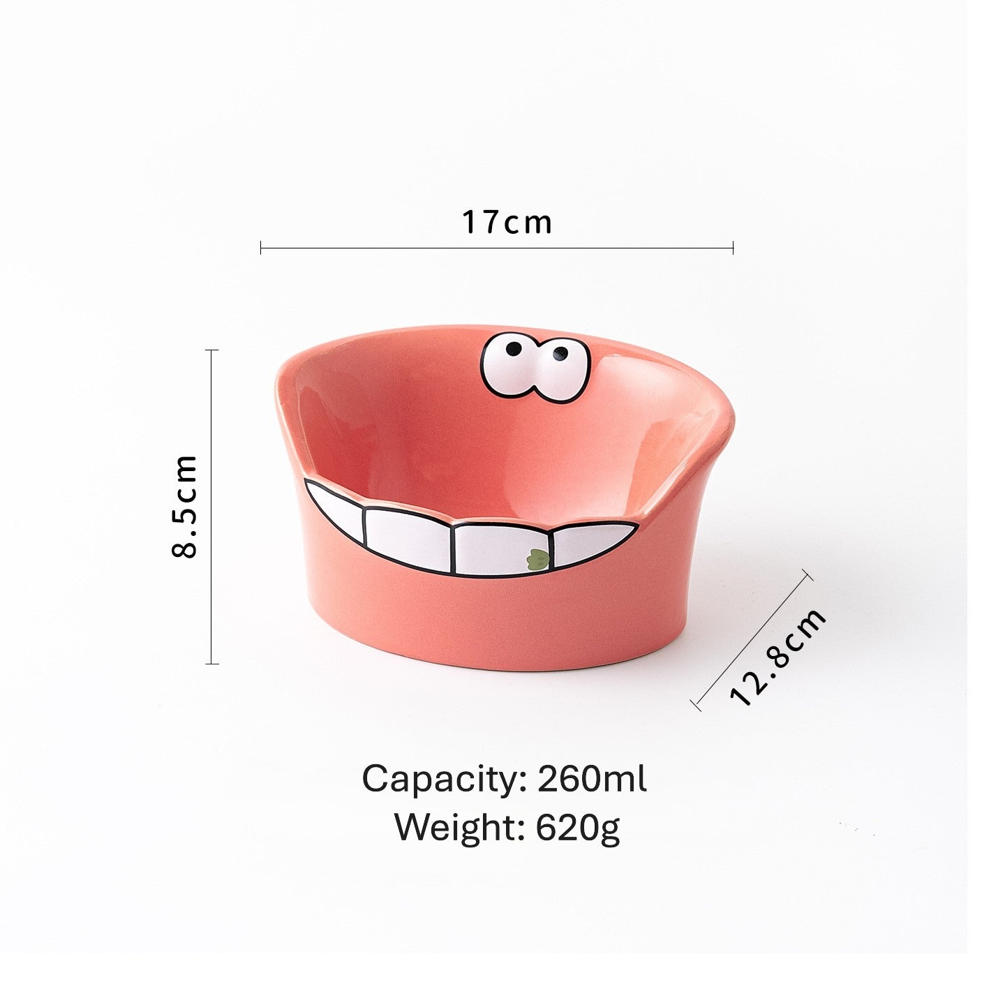 Wide-Rim Cartoon Ceramic Bowl  for Cats & Dogs 8.8oz 260ml