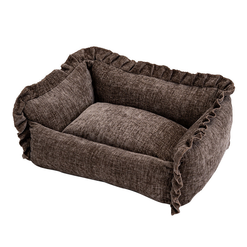 Royal Paws Easy-Clean Pet Bed with Removable Bolsters & Washable Cover - For Cats & Small Dogs