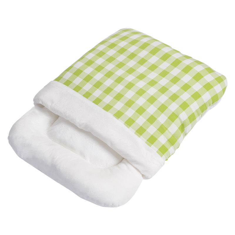 Cozy Hooded Pet Bed: Insulated Semi-Enclosed Sleeping Pod for Small Dogs and Cats