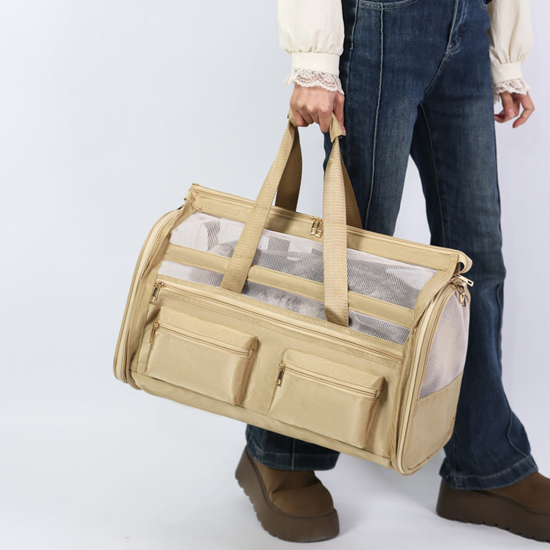 Large Capacity Foldable & Breathable Mesh Cat Carrier