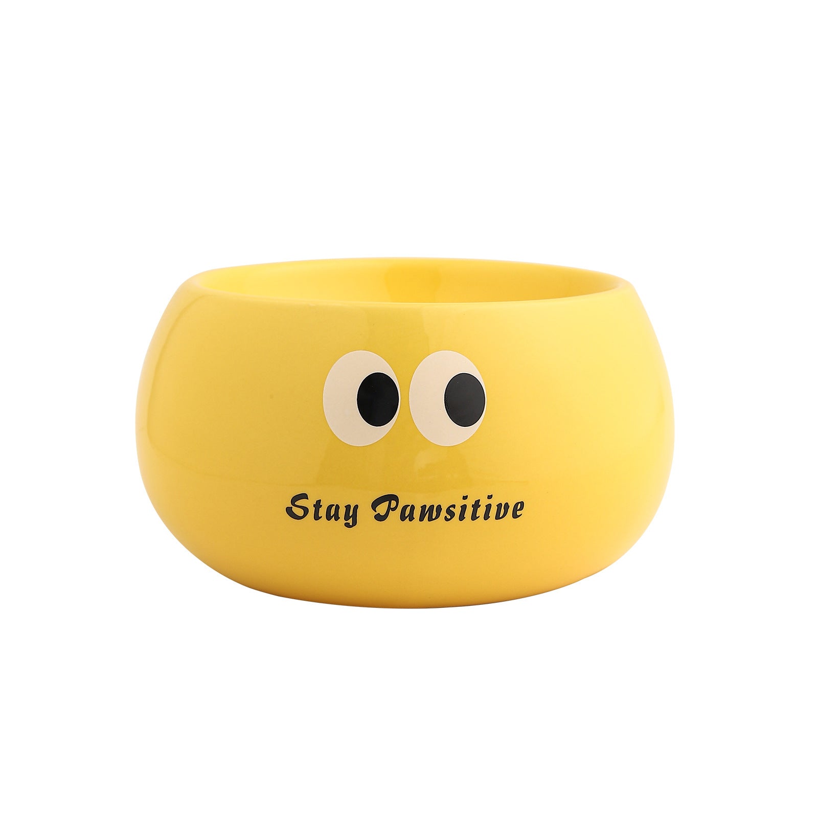 Stay Pawsitive Slanted Ceramic Pet Bowl - Anti-Slip, Easy-Eat Design 6oz 180ml