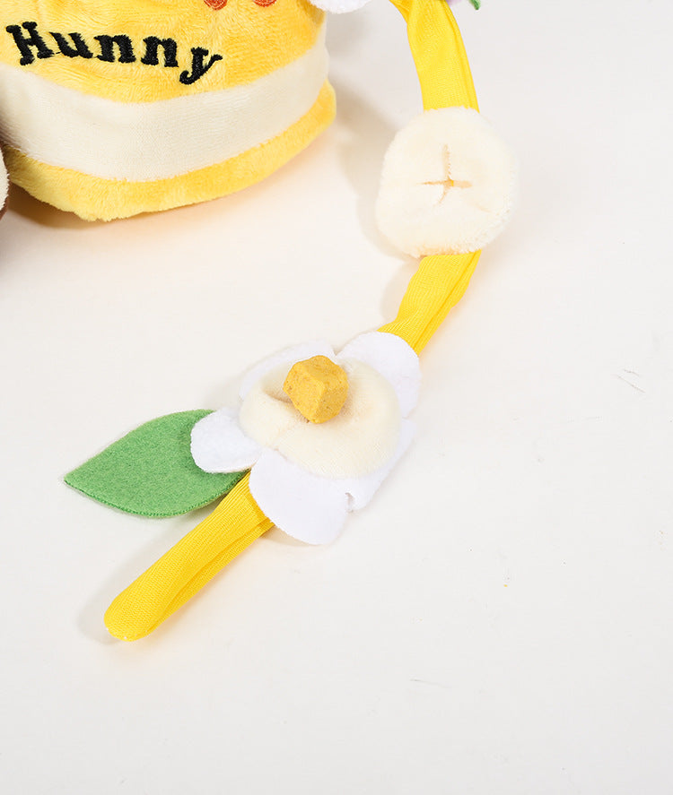 Interactive Crinkle & Squeaky Honey Jar Snuffle Toy For Dogs & Cats